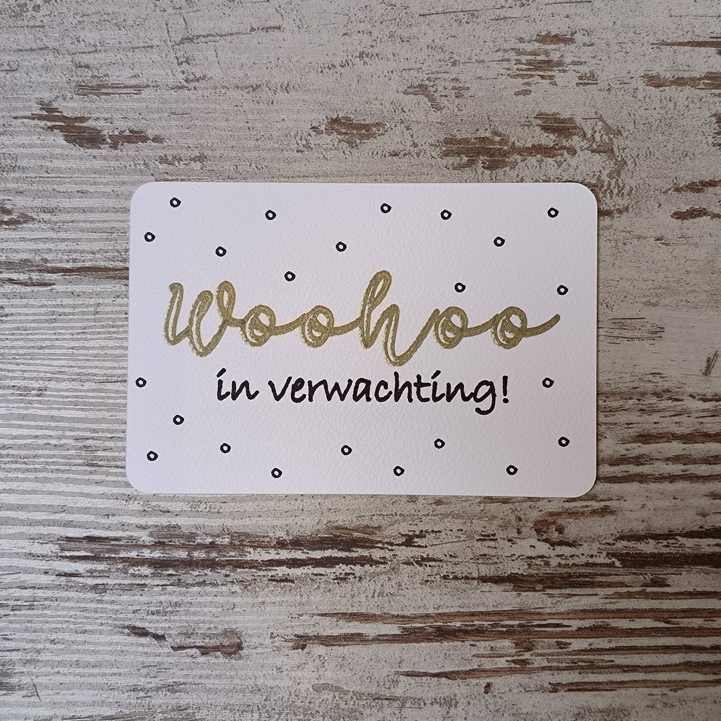 Kaartje "Woohoo in verwachting"