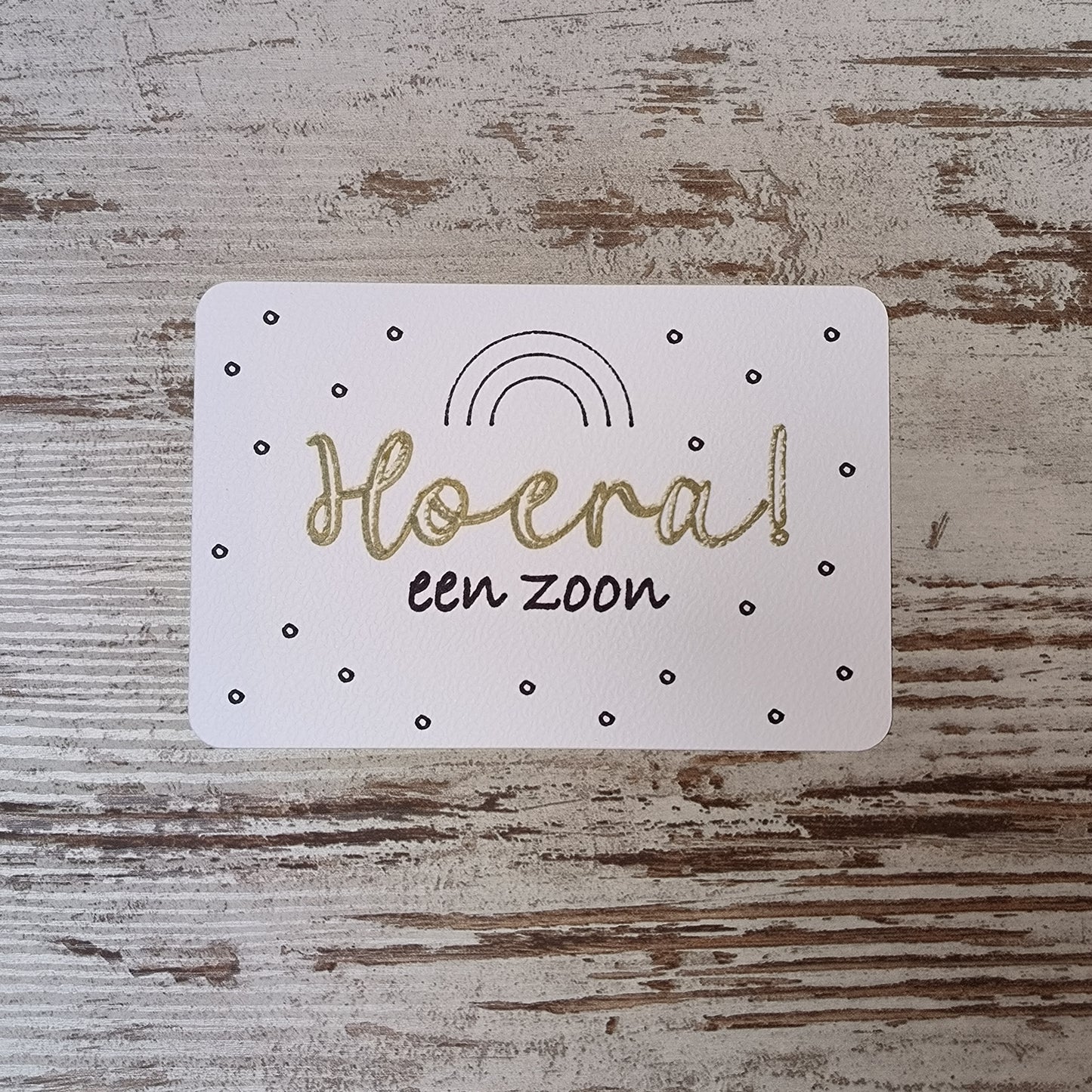 Kaartje "Hoera een zoon"