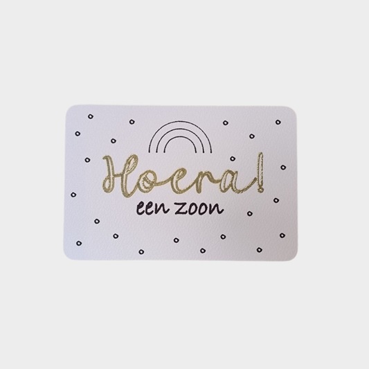 Kaartje "Hoera een zoon"